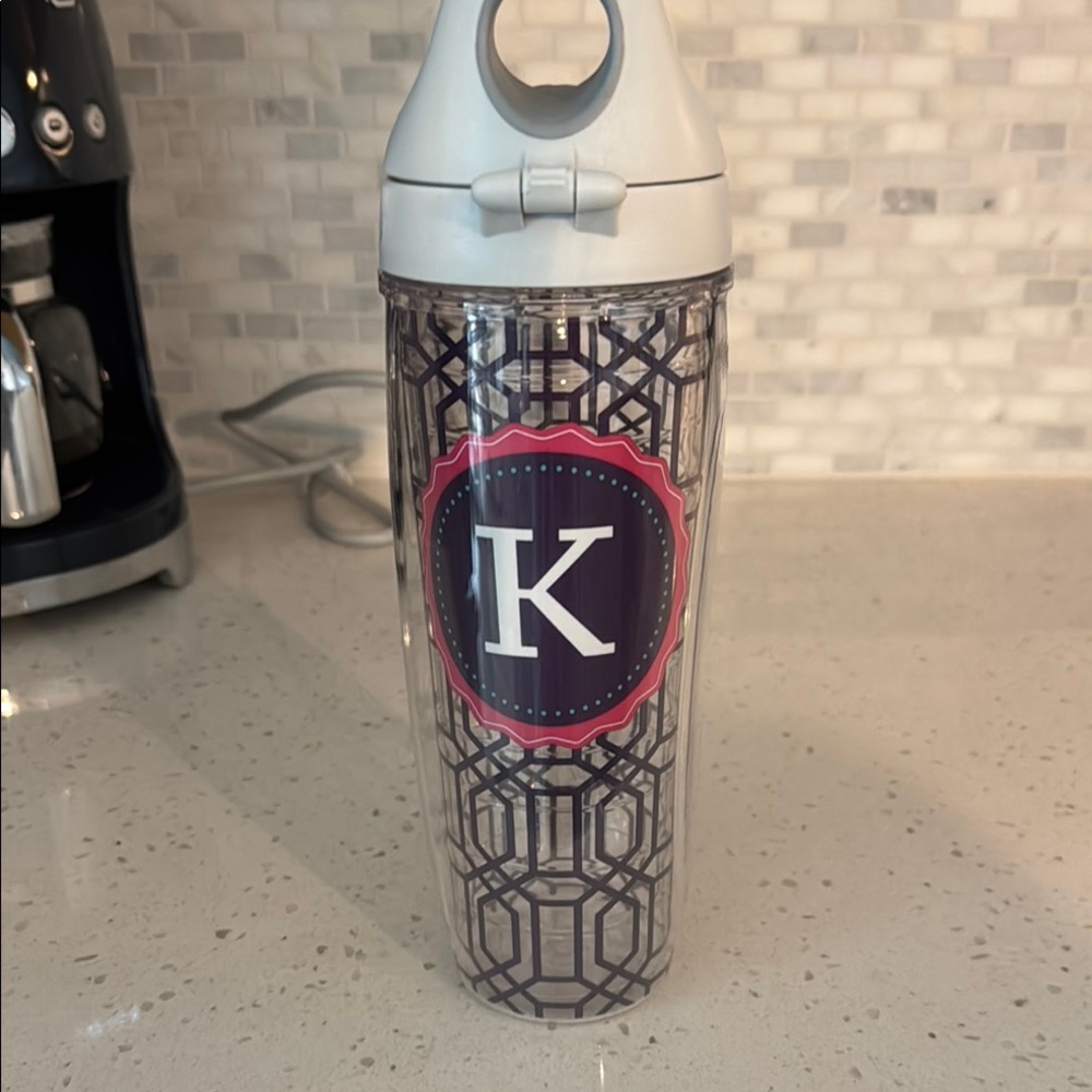 Monogrammed Travel Tumbler with Geometric Design
